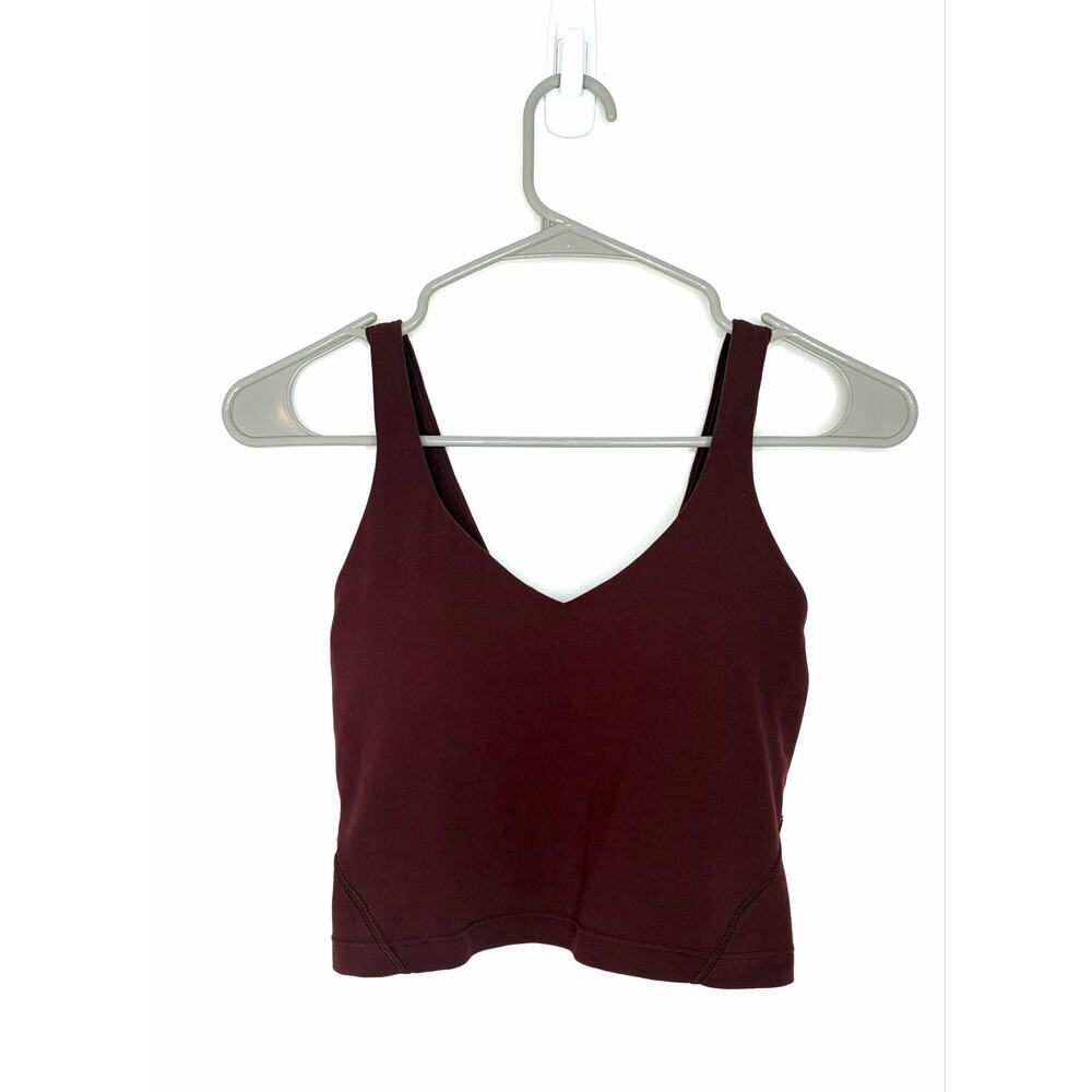 Lululemon Align Cropped Tank Sz 2 Burgundy Merlot Activewear Yoga Running